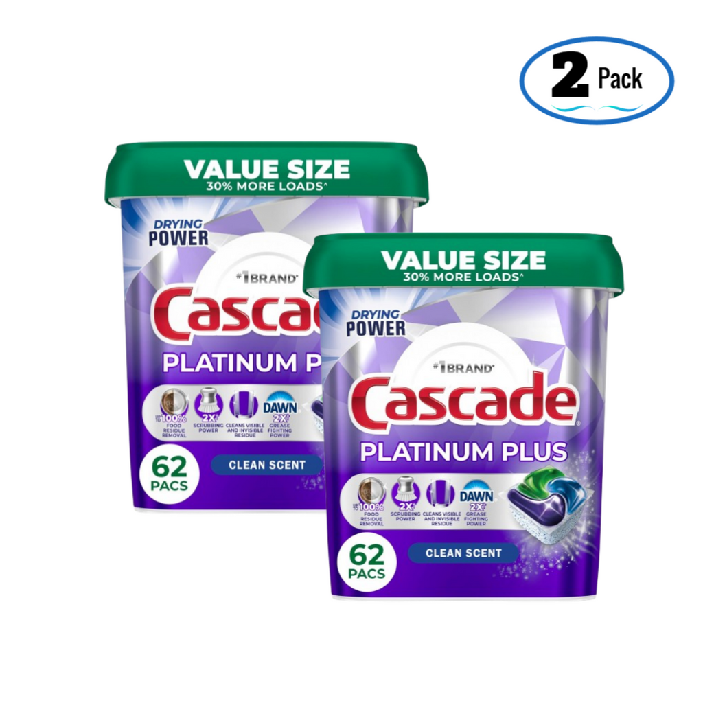 Dishwasher Pods, Dish Detergent Soap, Clean Scent, 124Count (62Count*2pack)