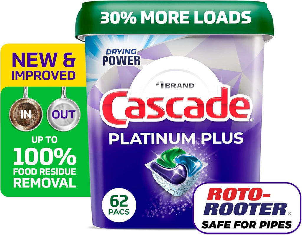 Dishwasher Pods, Dish Detergent Soap, Clean Scent, 124Count (62Count*2pack)